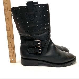 Banana Republic studded  black leather moto boots size 8